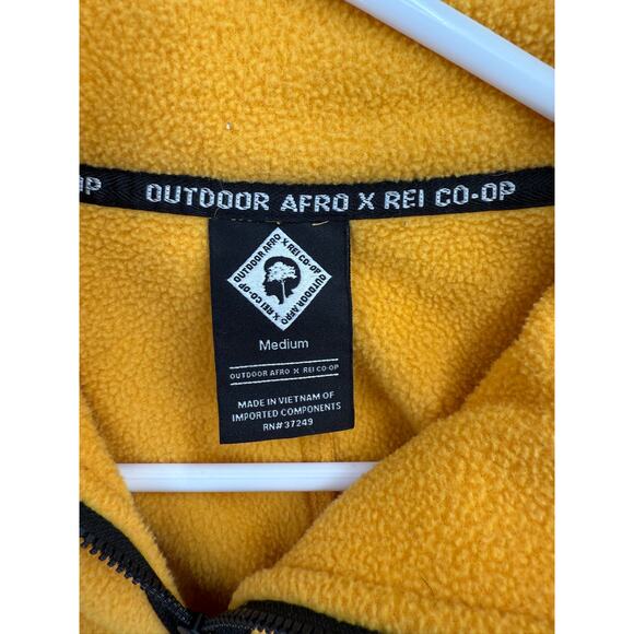 Outdoor Afro x REI Co-Op 1/4 Zip Fleece Pullover Womens Medium Yellow Black - Picture 8 of 16
